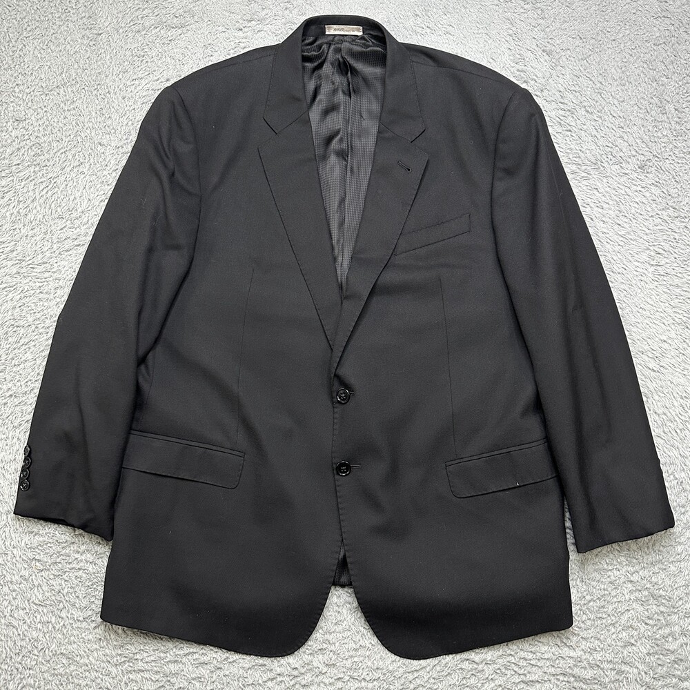Armani Collezioni Suit Jacket Mens 46R Black 100% Virgin Wool Italy Made G Line